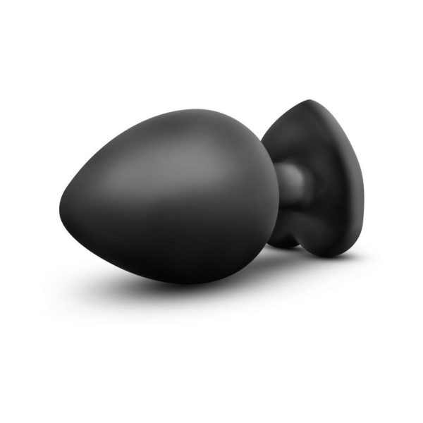 Temptasia Bling Anal Plug with Heart-Shaped Gem Base Large Black - Image 3