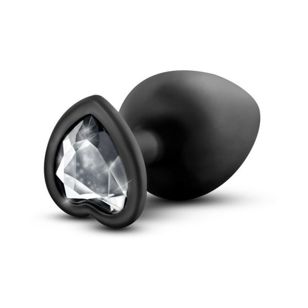 Temptasia Bling Anal Plug with Heart-Shaped Gem Base Large Black - Image 4
