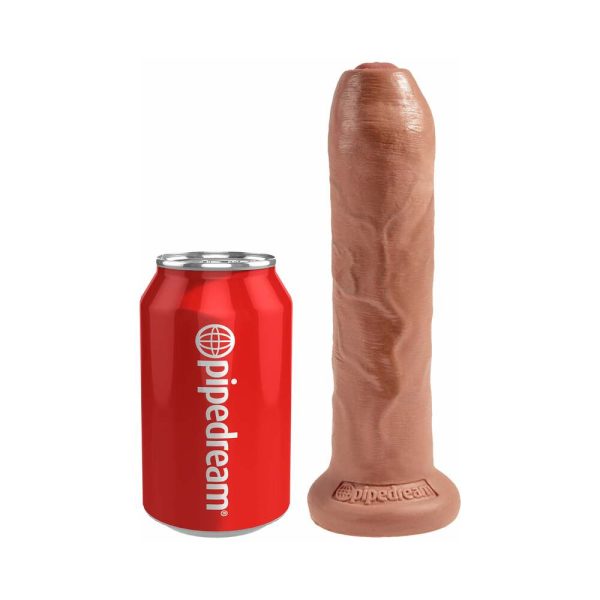 King Cock 7 in. Uncut Cock Realistic Dildo With Moveable Foreskin & Suction Cup Tan - Image 4