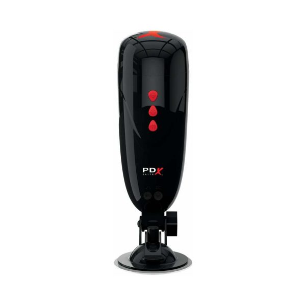 PDX Elite Dirty Talk Rechargeable Vibrating Starter Stroker With Hands-Free Suction Cup Beige/Black - Image 3