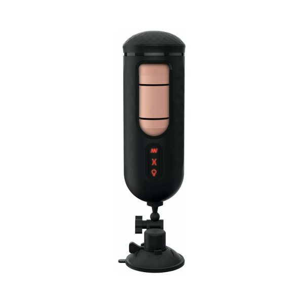 PDX Elite Vibrating Mega Milker Rechargeable Stroker With Hands-Free Suction Cup Beige/Black - Image 3