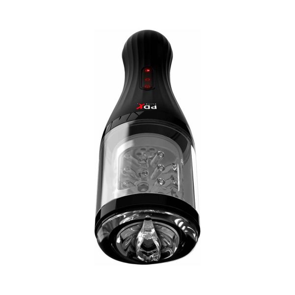 PDX Elite Talk Dirty Rotobator Rechargeable Rotating Masturbator Clear/Black - Image 2