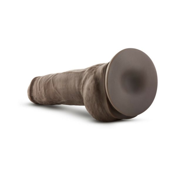 Au Naturel Big Boy 10 in. Posable Dual Density Dildo with Balls Brown - Image 5