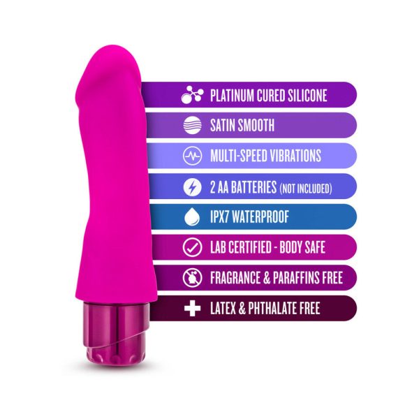 Luxe Marco 7.75 in. Silicone Vibrating Dildo Pink - Image 6