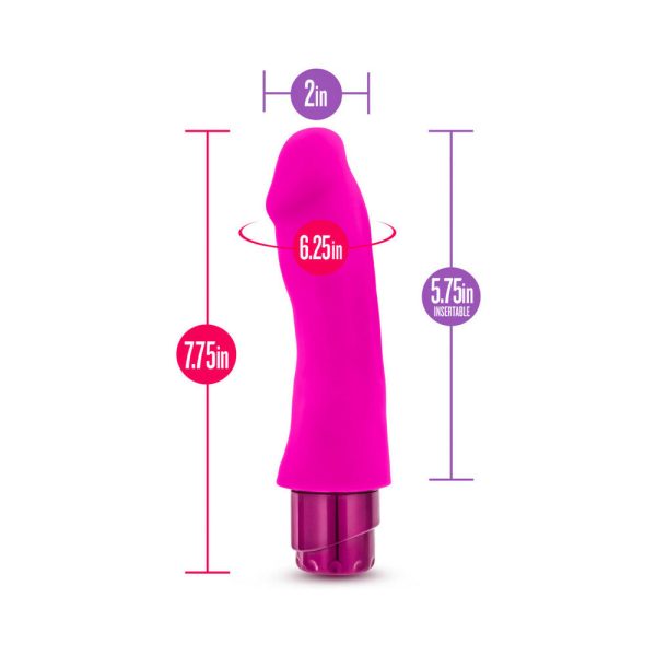 Luxe Marco 7.75 in. Silicone Vibrating Dildo Pink - Image 8