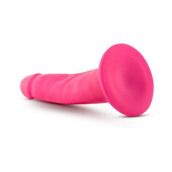 Neo 6 in. Dual Density Dildo Neon Pink - Image 5