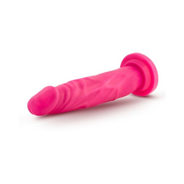 Neo 7.5 in. Dual Density Dildo Neon Pink - Image 4