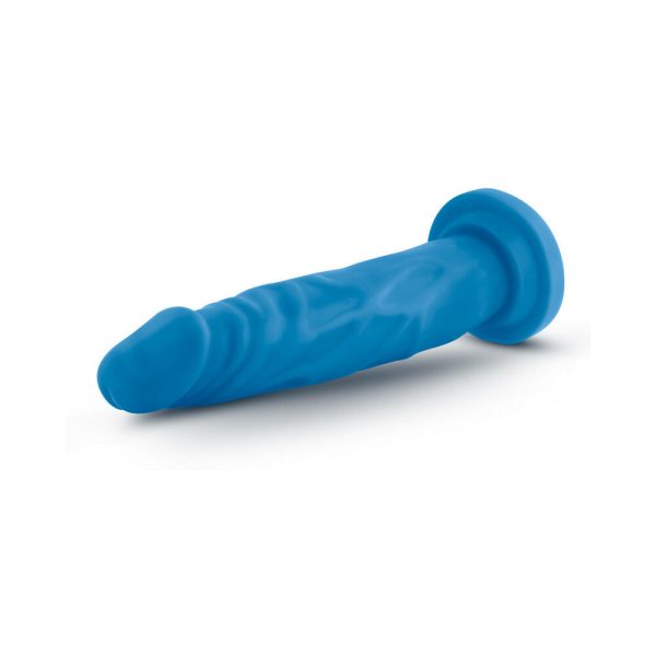 Neo 7.5 in. Dual Density Dildo Neon Blue - Image 3