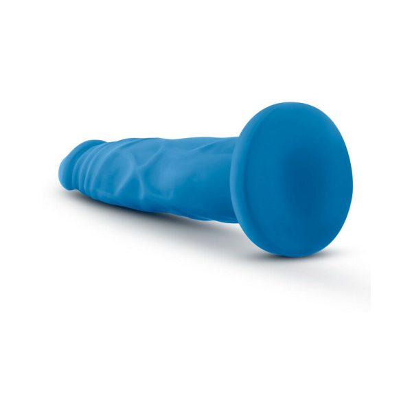 Neo 7.5 in. Dual Density Dildo Neon Blue - Image 4