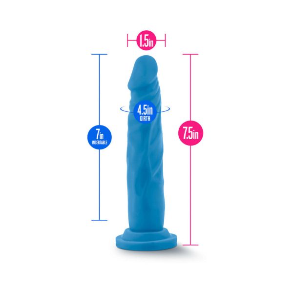 Neo 7.5 in. Dual Density Dildo Neon Blue - Image 8