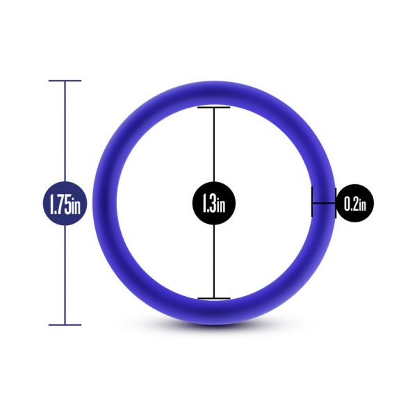 Performance VS1 Pure Premium Silicone Cockrings 3-Pack Medium Indigo - Image 8