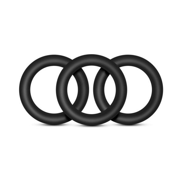 Performance VS2 Pure Premium Silicone Cockrings 3-Pack Small Black - Image 2