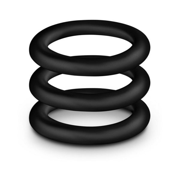 Performance VS2 Pure Premium Silicone Cockrings 3-Pack Small Black - Image 3