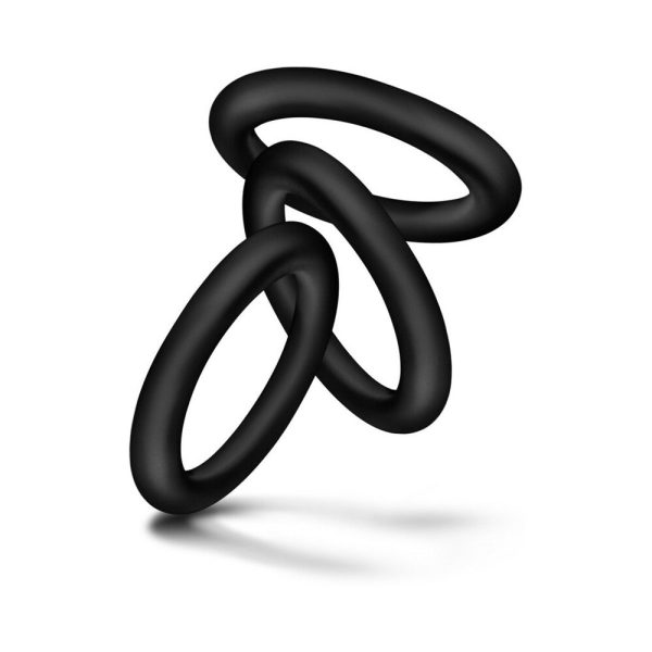Performance VS2 Pure Premium Silicone Cockrings 3-Pack Small Black - Image 4