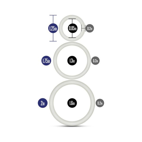 Performance VS4 Pure Premium Silicone Cockrings 3-Pack Set White - Image 7