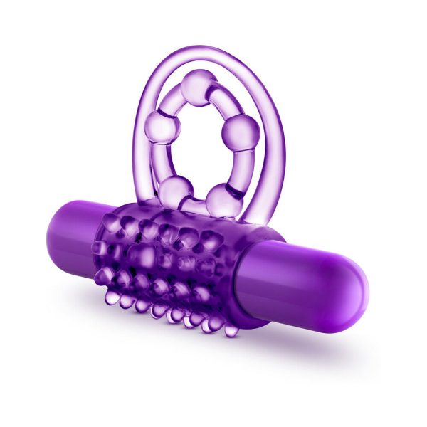 Play with Me The Player Vibrating Double Strap Cockring Purple - Image 3