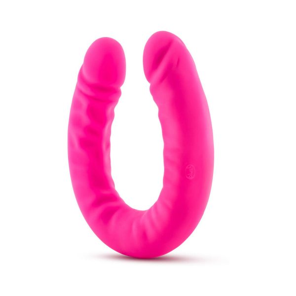 Ruse Realistic 18 in. Silicone Slim Double Dong Dual Ended Dildo Hot Pink - Image 3