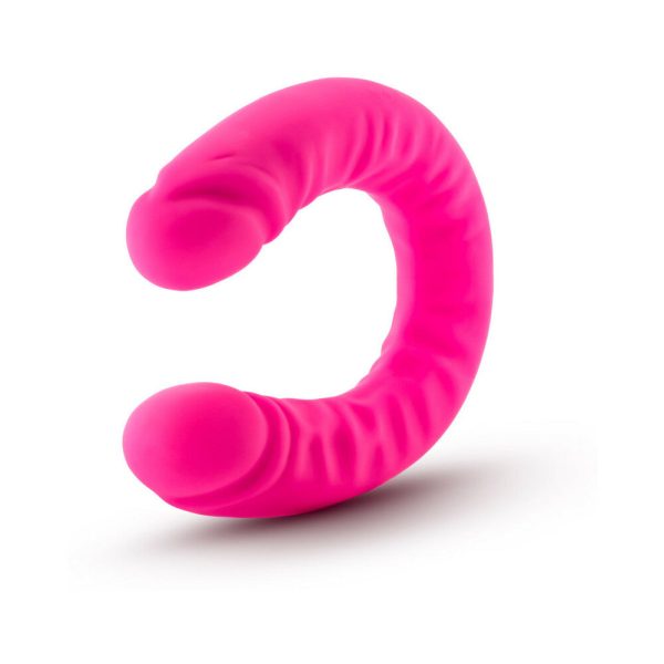 Ruse Realistic 18 in. Silicone Slim Double Dong Dual Ended Dildo Hot Pink - Image 4