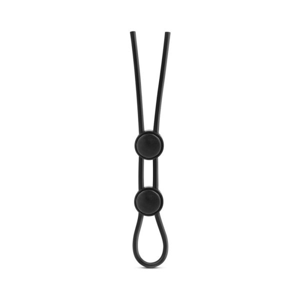 Stay Hard Silicone Double Loop Lasso/Bolo Cockring Black - Image 2