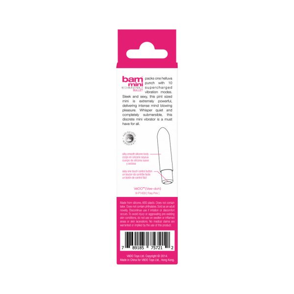 VeDO Bam Mini Rechargeable Bullet Vibe - Foxy Pink - Image 7
