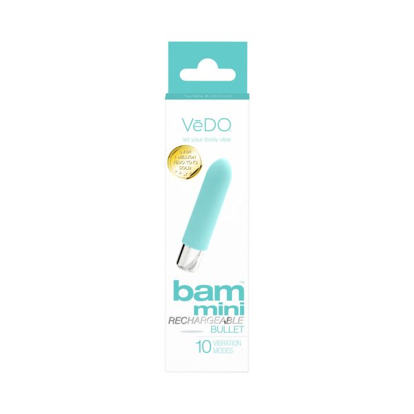 VeDO Bam Mini Rechargeable Bullet Vibe - Tease Me Turquoise - Image 4