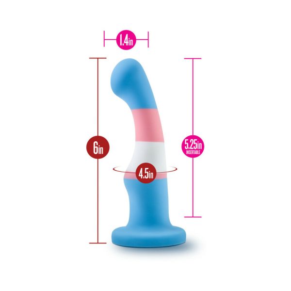 Avant Pride P2 True Blue 6 in. Silicone Dildo - Image 8