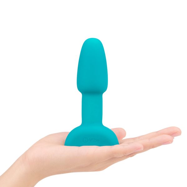 b-Vibe Rimming Petite Rotating and Vibrating Remote Control Plug Teal - Image 4