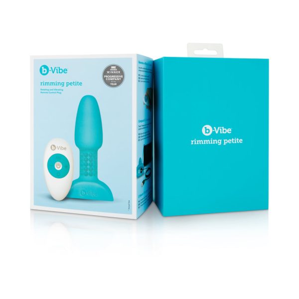 b-Vibe Rimming Petite Rotating and Vibrating Remote Control Plug Teal - Image 8