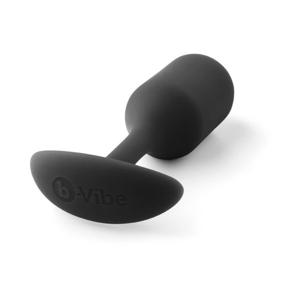 b-Vibe Snug Plug 2 Weighted Silicone Anal Plug Black - Image 5