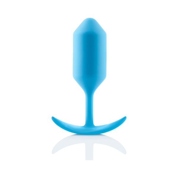 b-Vibe Snug Plug 3 Weighted Silicone Anal Plug Teal - Image 3