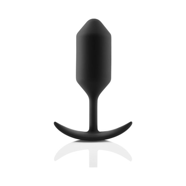 b-Vibe Snug Plug 3 Weighted Silicone Anal Plug Black - Image 3