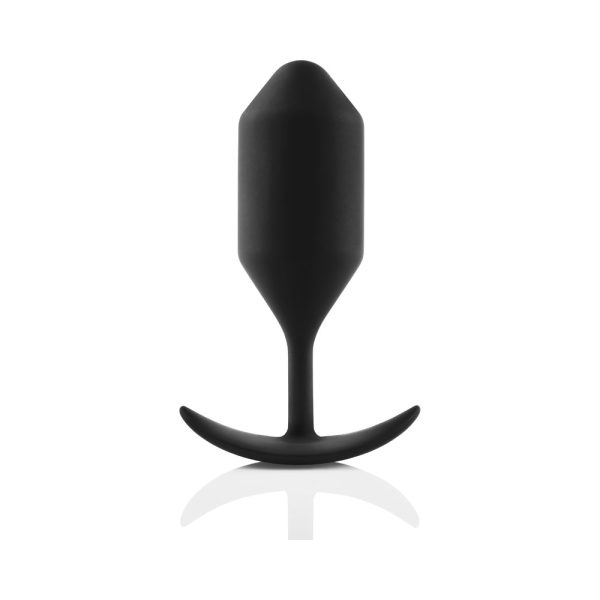 b-Vibe Snug Plug 4 Weighted Silicone Anal Plug Black - Image 3