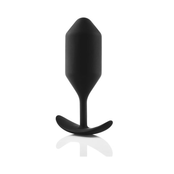 b-Vibe Snug Plug 4 Weighted Silicone Anal Plug Black - Image 4
