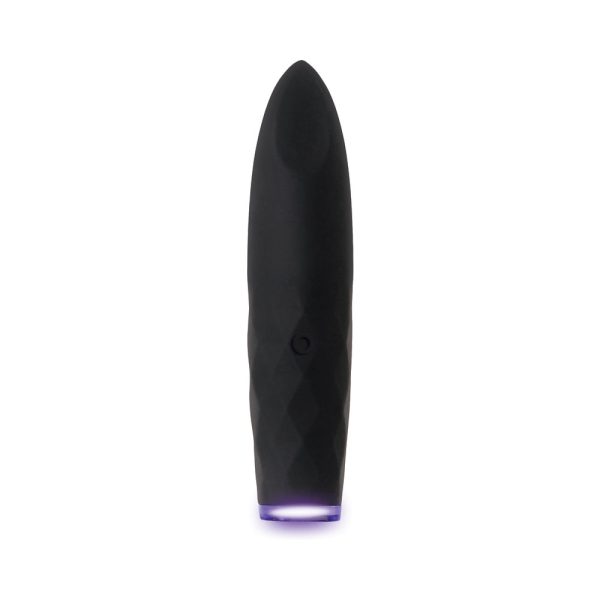 Evolved On The Spot Light-Up Rechargeable Silicone Bullet Vibrator Black - Image 3