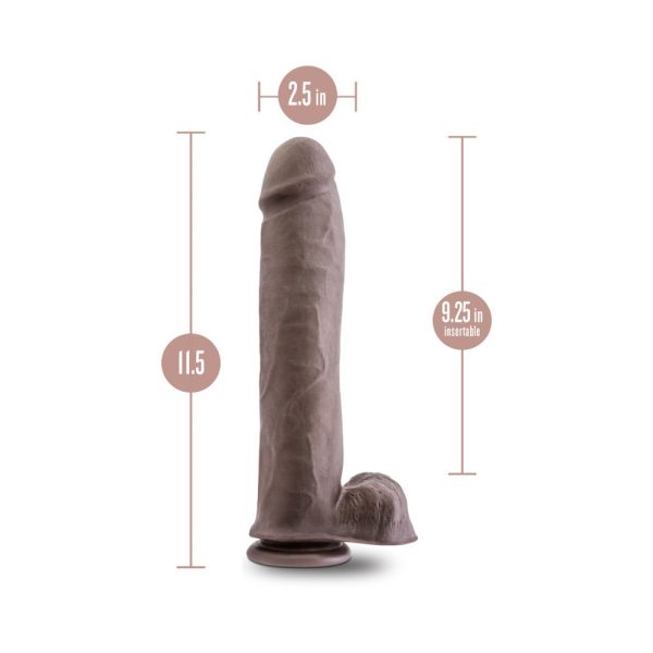 Au Naturel Big John 11.5 in. Posable Dual Density Dildo with Balls Brown - Image 7
