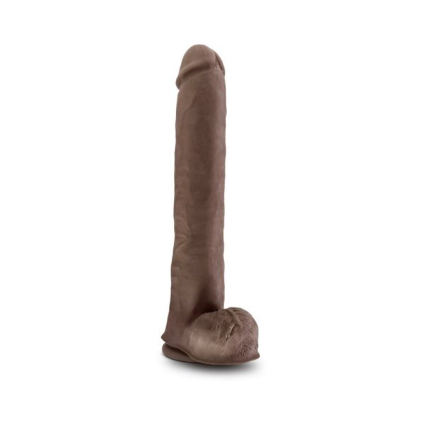 Au Naturel Daddy 14 in. Posable Dual Density Dildo with Balls Brown - Image 3