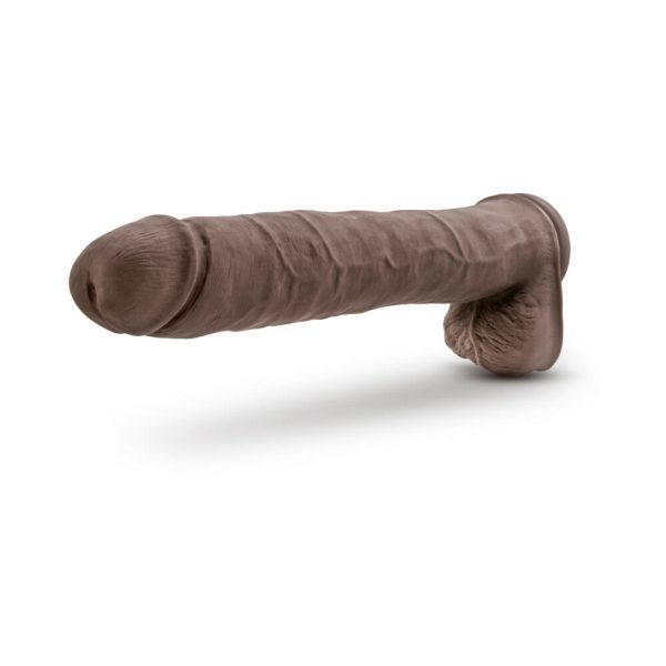 Au Naturel Daddy 14 in. Posable Dual Density Dildo with Balls Brown - Image 4