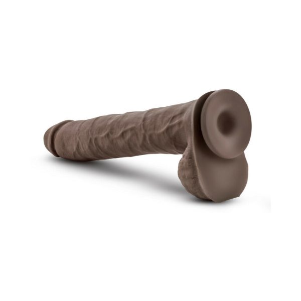 Au Naturel Daddy 14 in. Posable Dual Density Dildo with Balls Brown - Image 5