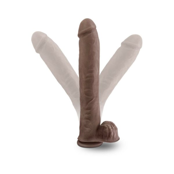 Au Naturel Daddy 14 in. Posable Dual Density Dildo with Balls Brown - Image 7