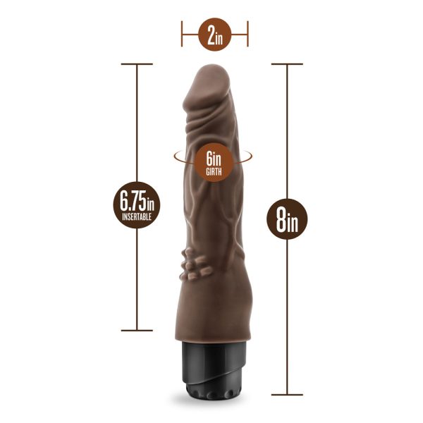 Dr. Skin Cock Vibe 4 Realistic 8 in. Vibrating Dildo Brown - Image 7