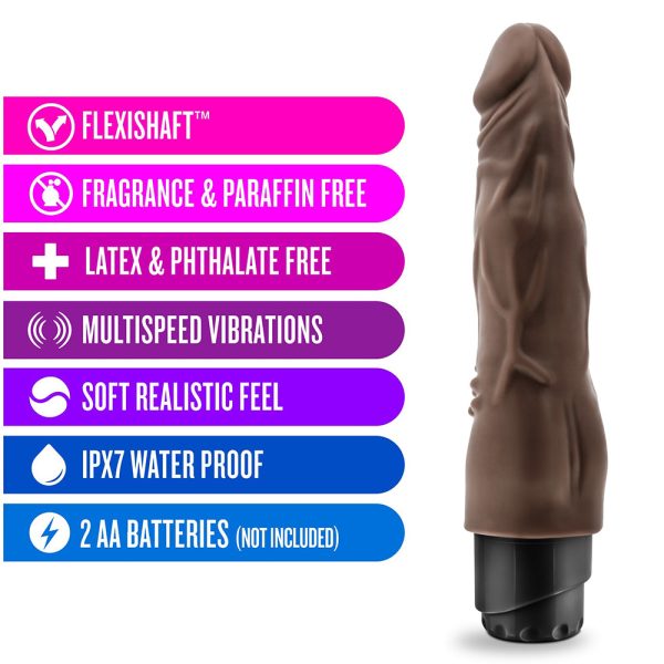 Dr. Skin Cock Vibe 4 Realistic 8 in. Vibrating Dildo Brown - Image 8