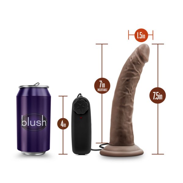 Dr. Skin Dr. Dave Realistic 7 in. Vibrating Dildo Brown - Image 7