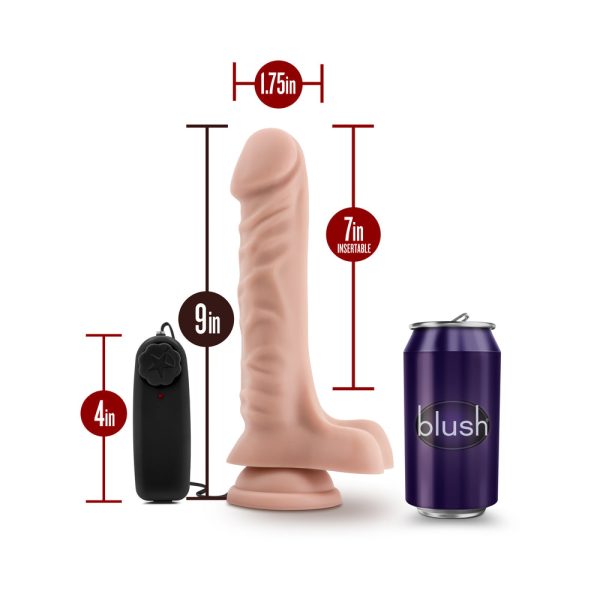 Dr. Skin Dr. James Realistic 9 in. Vibrating Dildo with Balls Beige - Image 5