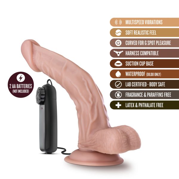 Dr. Skin Dr. Sean Realistic 8 in. Vibrating Dildo with Balls Beige - Image 6