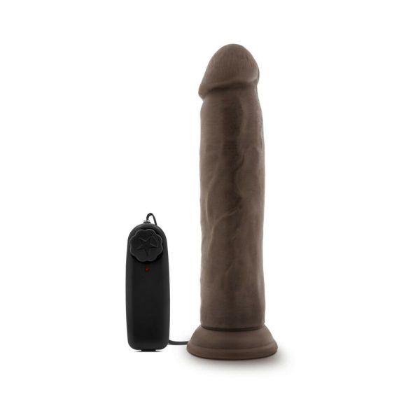 Dr. Skin Dr. Throb Realistic 9.5 in. Vibrating Dildo Brown - Image 2