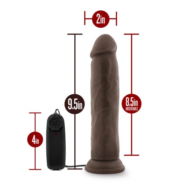 Dr. Skin Dr. Throb Realistic 9.5 in. Vibrating Dildo Brown - Image 5