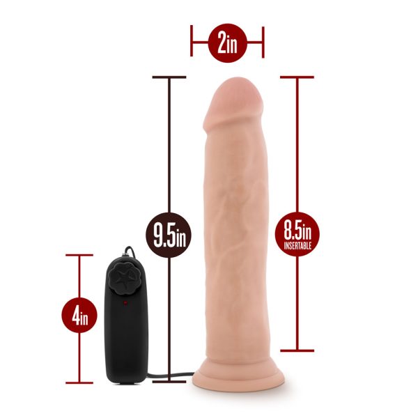 Dr. Skin Dr. Throb Realistic 9.5 in. Vibrating Dildo Beige - Image 5