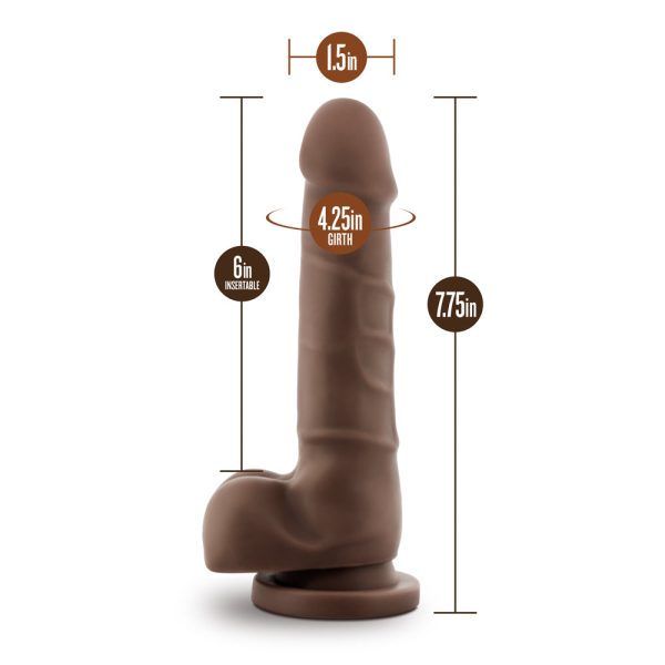 Dr. Skin Basic 7 Realistic 7.75 in. Dildo with Balls Brown - Image 7