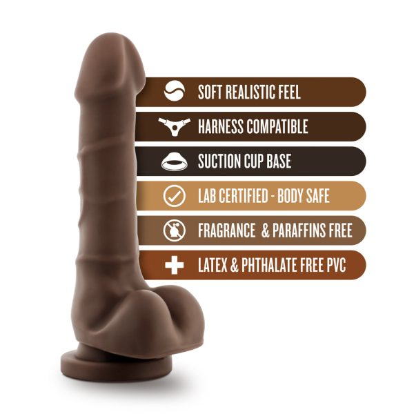Dr. Skin Basic 7 Realistic 7.75 in. Dildo with Balls Brown - Image 8
