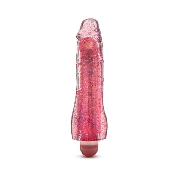 Glow Dicks Molly Color Changing 8 in. Vibrating Dildo Glitter Pink - Image 2